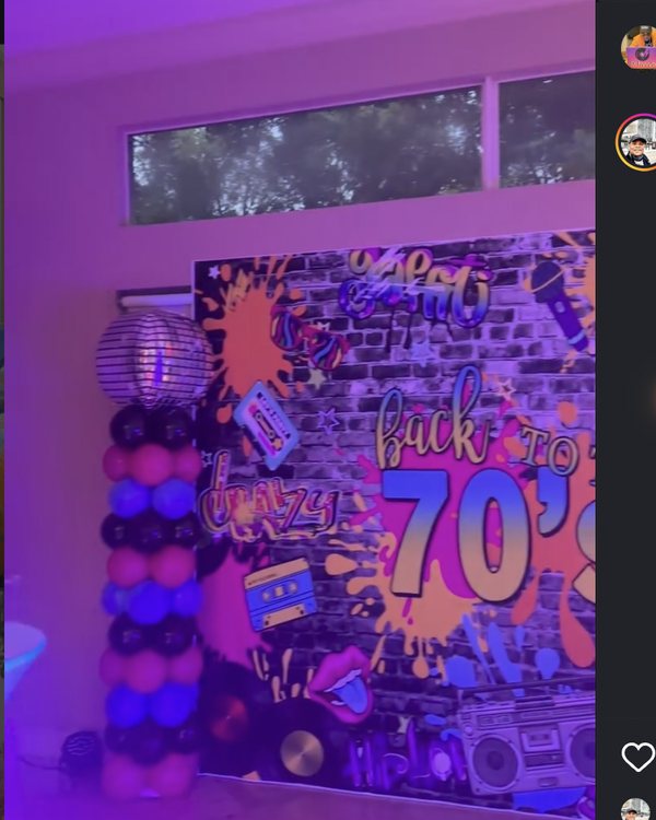 Themed party backdrop with uplighting