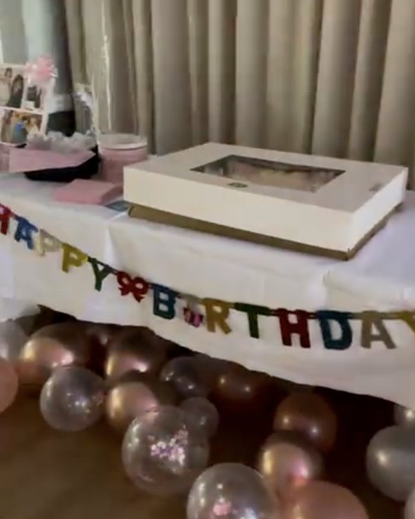 Birthday celebration setup with balloons