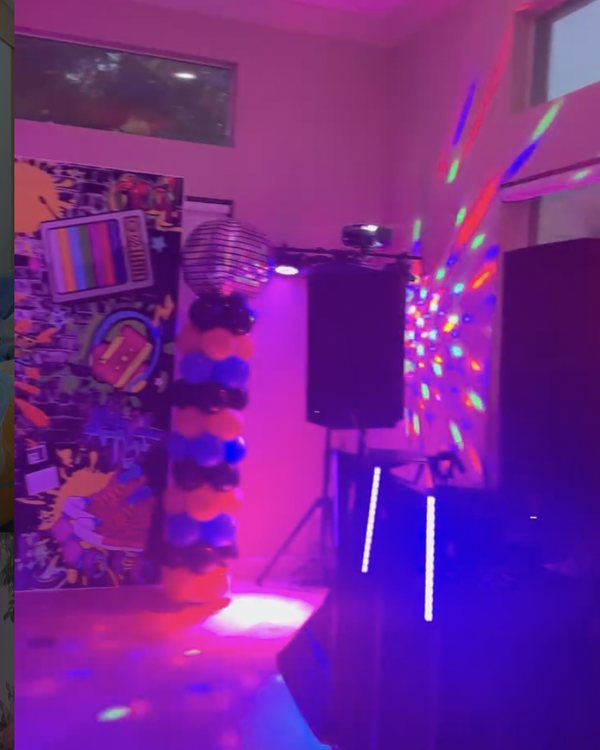 Colorful lighting and party atmosphere